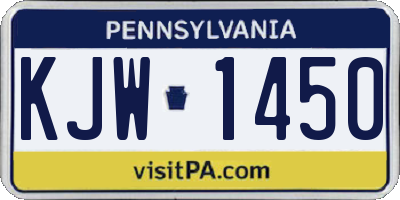 PA license plate KJW1450