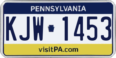 PA license plate KJW1453