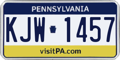 PA license plate KJW1457