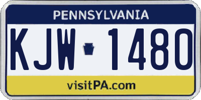 PA license plate KJW1480