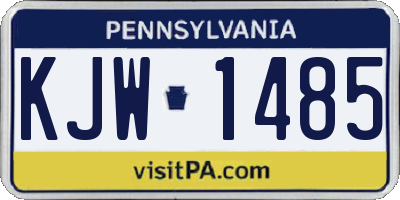 PA license plate KJW1485