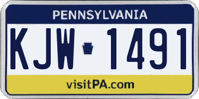 PA license plate KJW1491