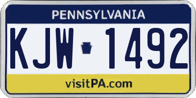 PA license plate KJW1492