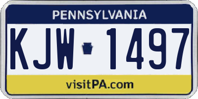 PA license plate KJW1497