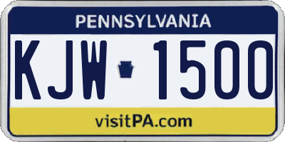 PA license plate KJW1500