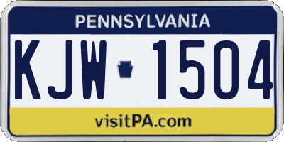 PA license plate KJW1504