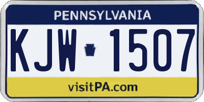 PA license plate KJW1507