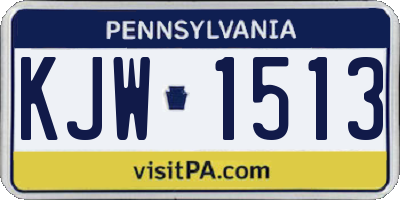 PA license plate KJW1513