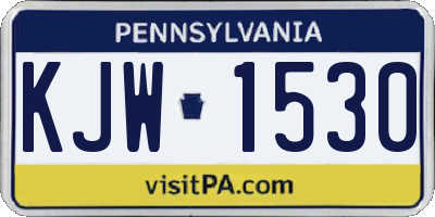 PA license plate KJW1530