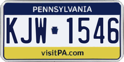 PA license plate KJW1546