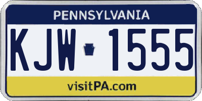 PA license plate KJW1555