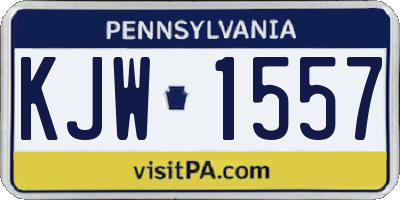 PA license plate KJW1557