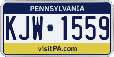 PA license plate KJW1559