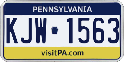 PA license plate KJW1563