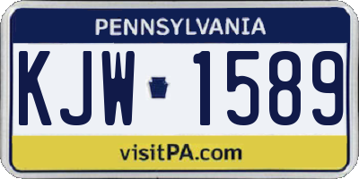 PA license plate KJW1589