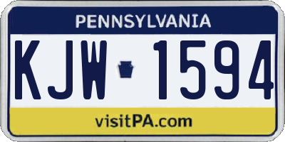PA license plate KJW1594