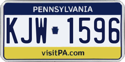PA license plate KJW1596