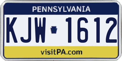 PA license plate KJW1612