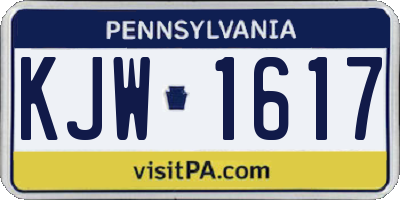 PA license plate KJW1617