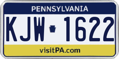 PA license plate KJW1622