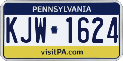 PA license plate KJW1624