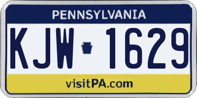 PA license plate KJW1629
