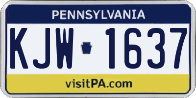 PA license plate KJW1637