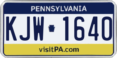 PA license plate KJW1640