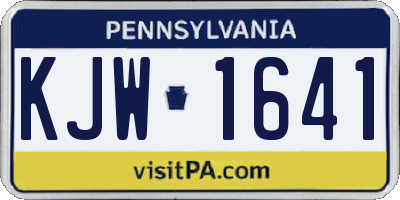 PA license plate KJW1641