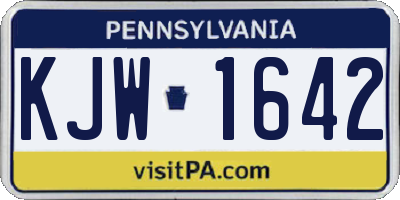 PA license plate KJW1642