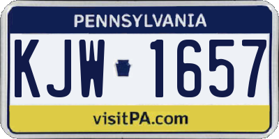PA license plate KJW1657