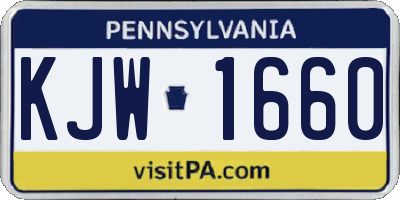 PA license plate KJW1660