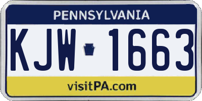 PA license plate KJW1663