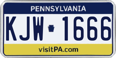 PA license plate KJW1666
