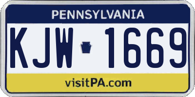 PA license plate KJW1669