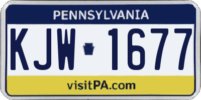 PA license plate KJW1677