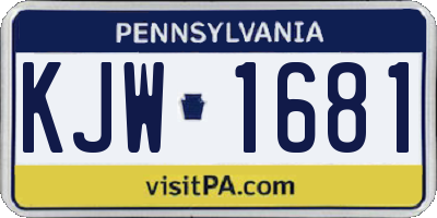 PA license plate KJW1681