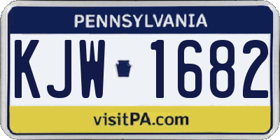 PA license plate KJW1682