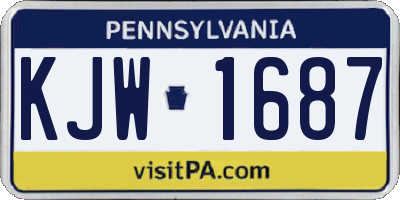PA license plate KJW1687