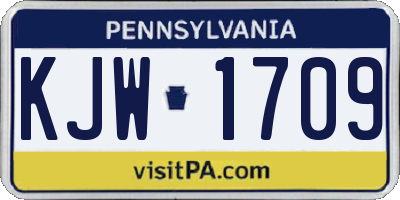 PA license plate KJW1709