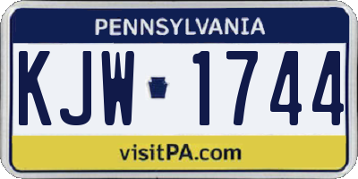 PA license plate KJW1744