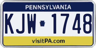 PA license plate KJW1748