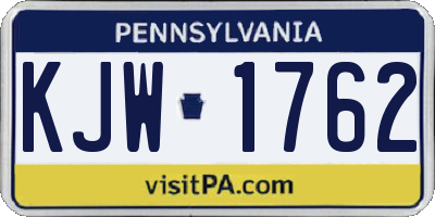 PA license plate KJW1762