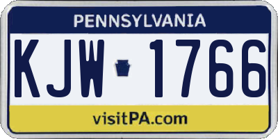 PA license plate KJW1766