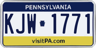 PA license plate KJW1771