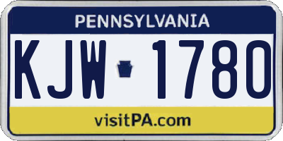 PA license plate KJW1780