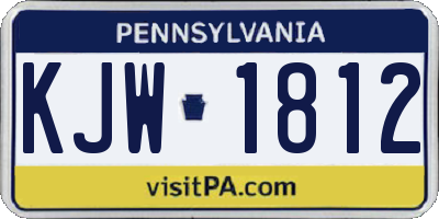 PA license plate KJW1812