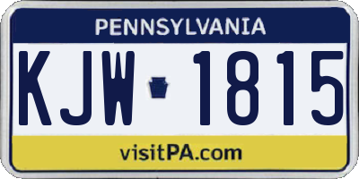 PA license plate KJW1815