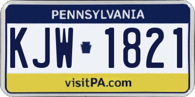 PA license plate KJW1821