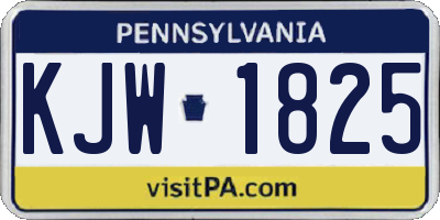 PA license plate KJW1825